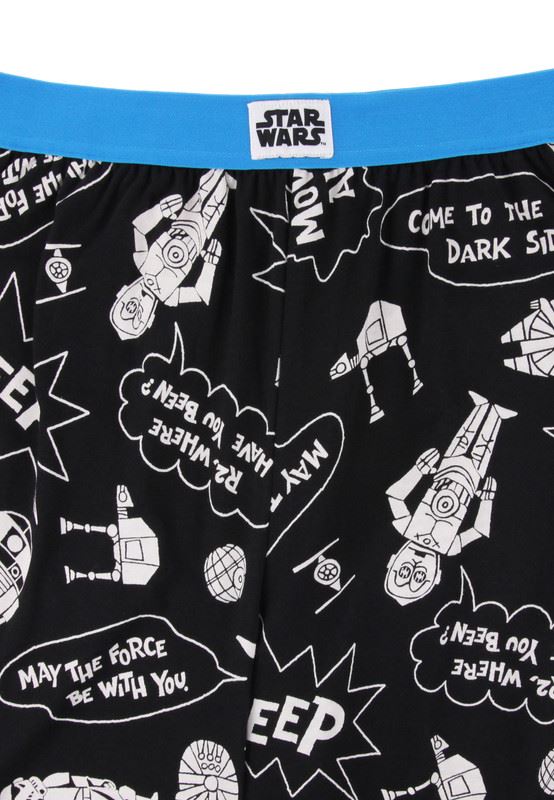 Star Wars Mens Lounge Pants Adult Cotton Black Comic Characters Printed Pyjamas