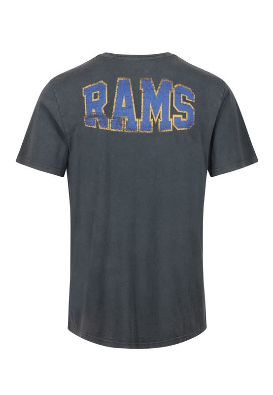 Recovered Men NFL T-shirt Los Angeles Rams Cotton Short Sleeves Crew Neck Tee Top Black