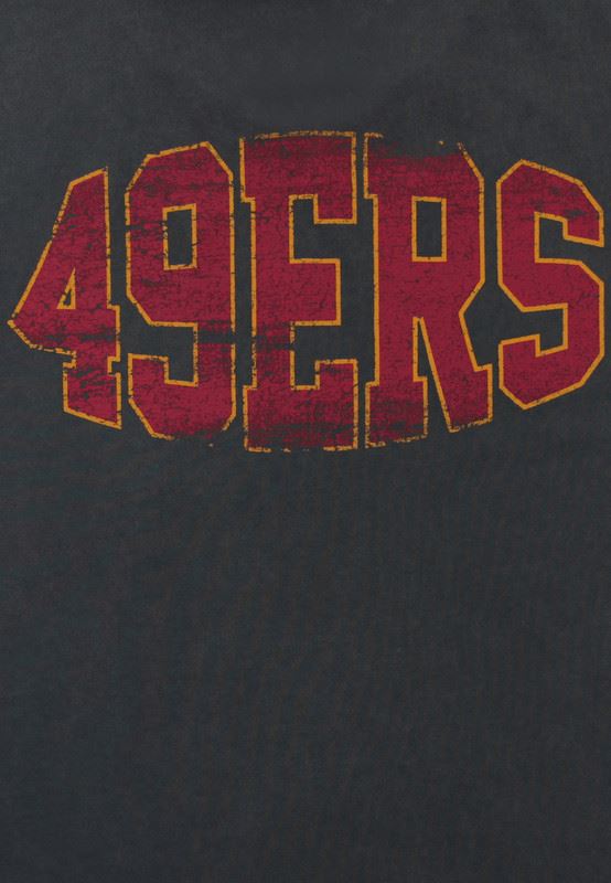 Recovered Men NFL T-shirts San Francisco 49ers Cotton Short Sleeve Crew Neck Tee Black