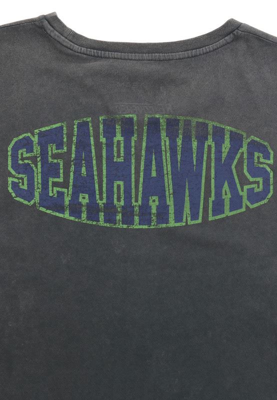 Recovered NFL Mens T-Shirt Adult Seattle Seahawks Cotton Fit Short Sleeves T-shirt Classic Round Neck With Seahawks Icon On Back Side