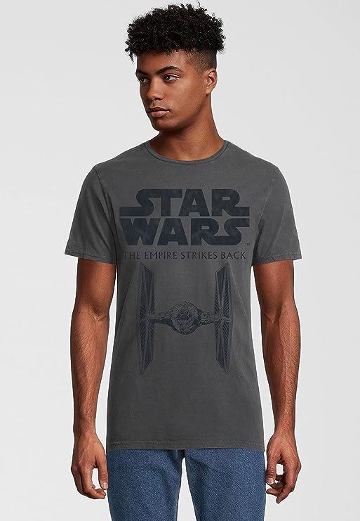 Star Wars Empire Strikes Back Tie Fighter Washed Grey T-Shirt by Re:Covered