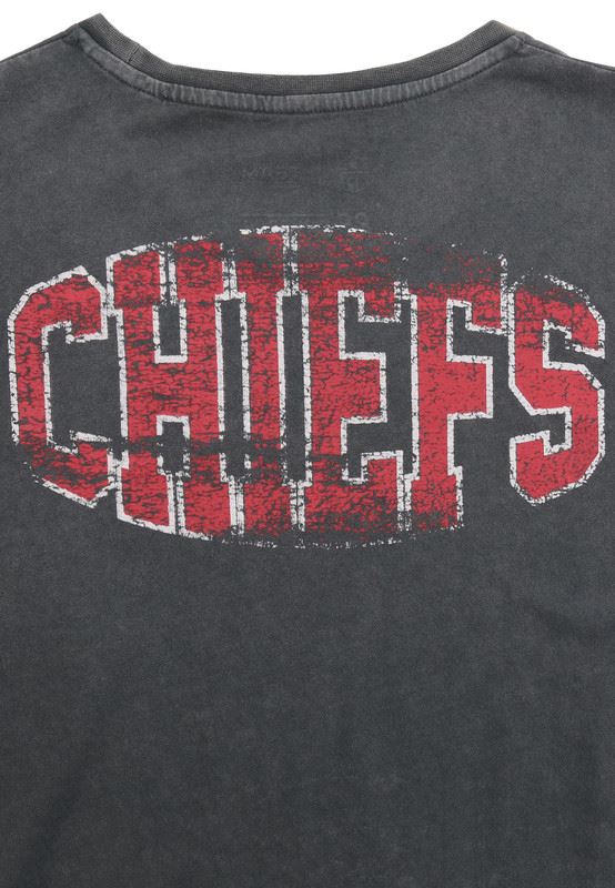 Recovered Men NFL T-shirts Kansas City Chiefs Cotton Short Sleeve Crew Neck Tee Black