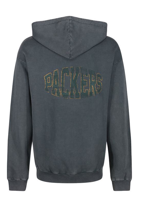 Recovered NFL Green Bay Packers Mens Hoodie American Football Helmet Pocket Print Black Sweatshirt