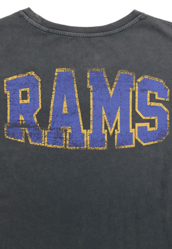 Recovered Men NFL T-shirt Los Angeles Rams Cotton Short Sleeves Crew Neck Tee Top Black