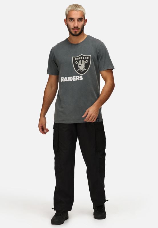 Recovered NFL Logo T-shirt Las Vegas Raiders Short Sleeves Crew Neckline Tee Top