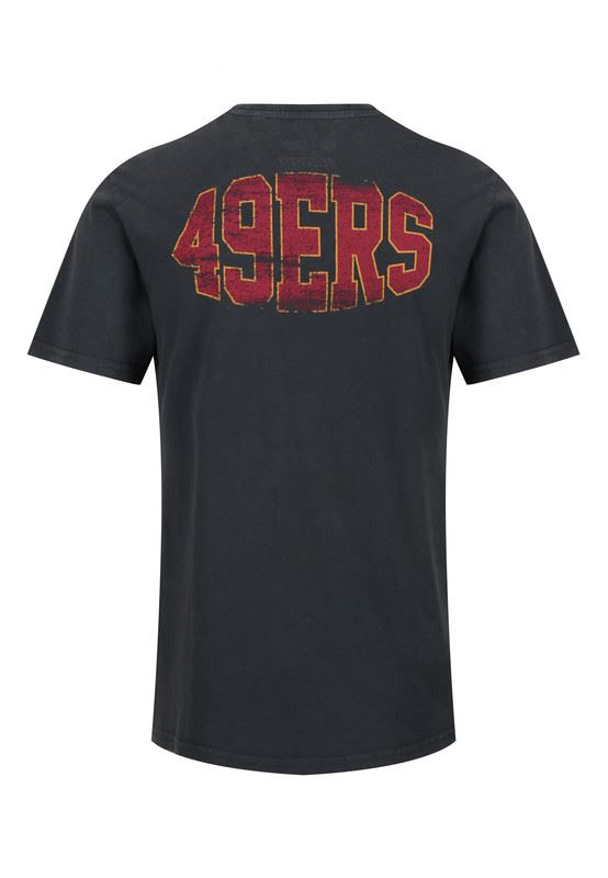 Recovered Men NFL T-shirts San Francisco 49ers Cotton Short Sleeve Crew Neck Tee Black