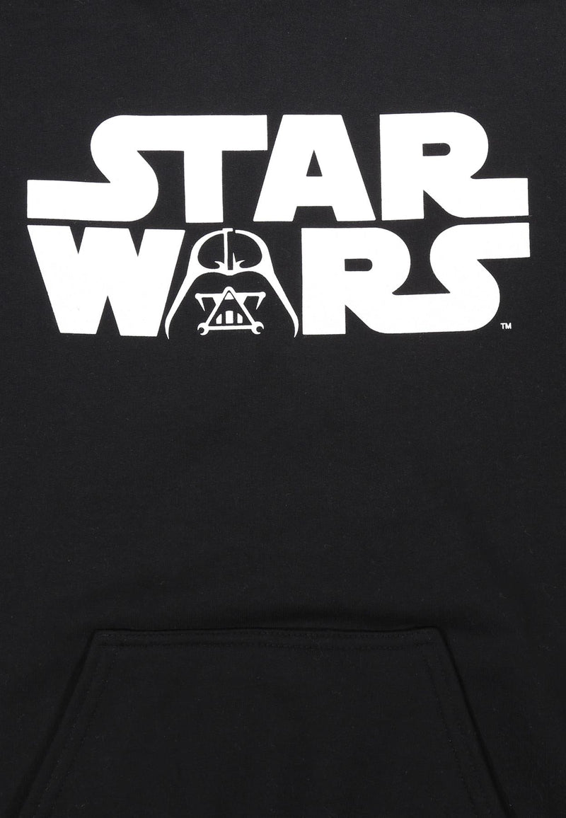 Star Wars Darth Vader Logo Print Sports Black Hooded Sweatshirt