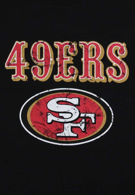 Recovered NFL Men's Cotton T-Shirt 49ERS American Football Tee Black