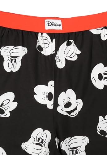 Disney Lounge Pants - Adults Cotton Black Mickey Mouse Expressions Printed Casual Pyjamas Bottoms