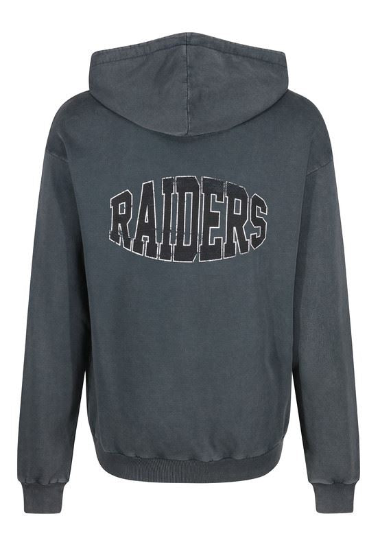 Recovered Men's NFL Las Vegas Raiders Helmet Pocket Print Hoodie - Washed Black