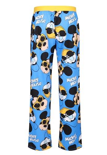 Disney Lounge Pants - Adults Cotton Fabric Blue Mickey and Donald Printed Casual Pyjamas Bottoms