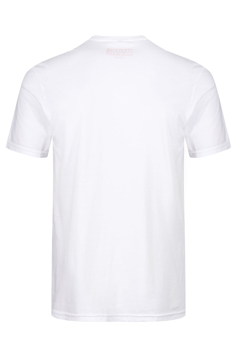 Marvel Faded Classic Logo White Ecru T-Shirt - Unisex Adults