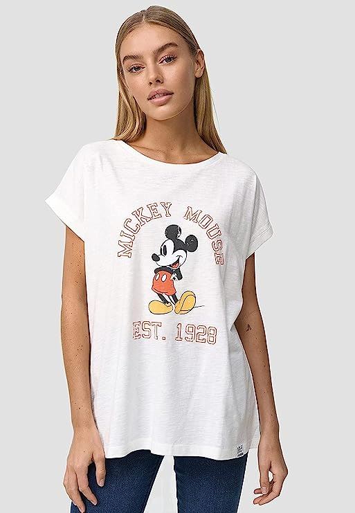 Disney Mickey Mouse Established Ecru Boyfriend T-Shirt