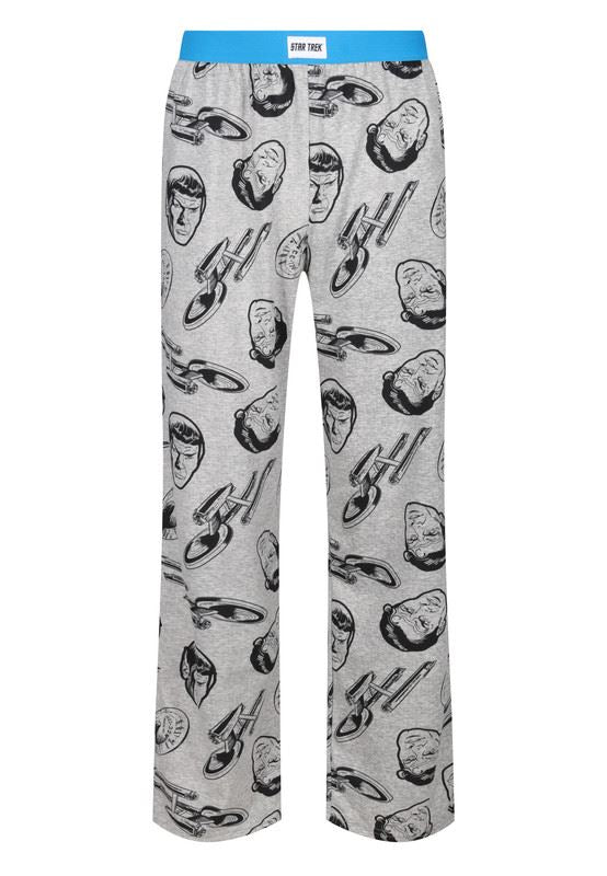 Star Trek Lounge Pants Men's Cotton Fabric Star ship Print Nightwear PJ Bottoms