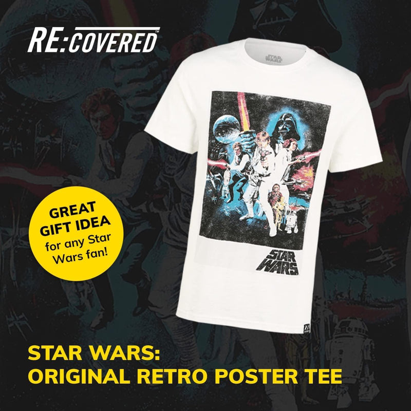 Star Wars Classic New Hope Poster White Cotton T-Shirt by Re:Covered