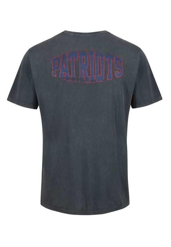 Recovered Men NFL T-shirt New England Patriots Cotton Short Sleeve Crew Neck Tee Black