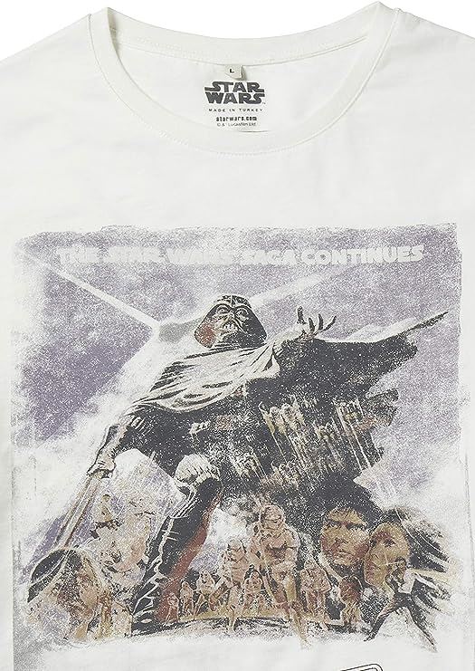 Star Wars Empire Strikes Back Poster Ecru Slub T-Shirt  by Re:Covered