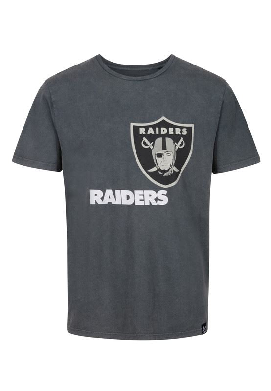 Recovered NFL Logo T-shirt Las Vegas Raiders Short Sleeves Crew Neckline Tee Top