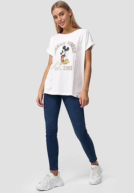 Disney Mickey Mouse Established Ecru Boyfriend T-Shirt